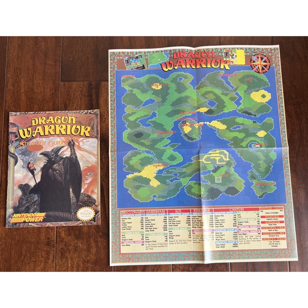 Nintendo Power Dragon Warrior Strategy Guide Book NES Nintendo 1989 Map POSTER